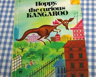 hoppy, the curious kangaroo, vintage 1975 children's wonder book