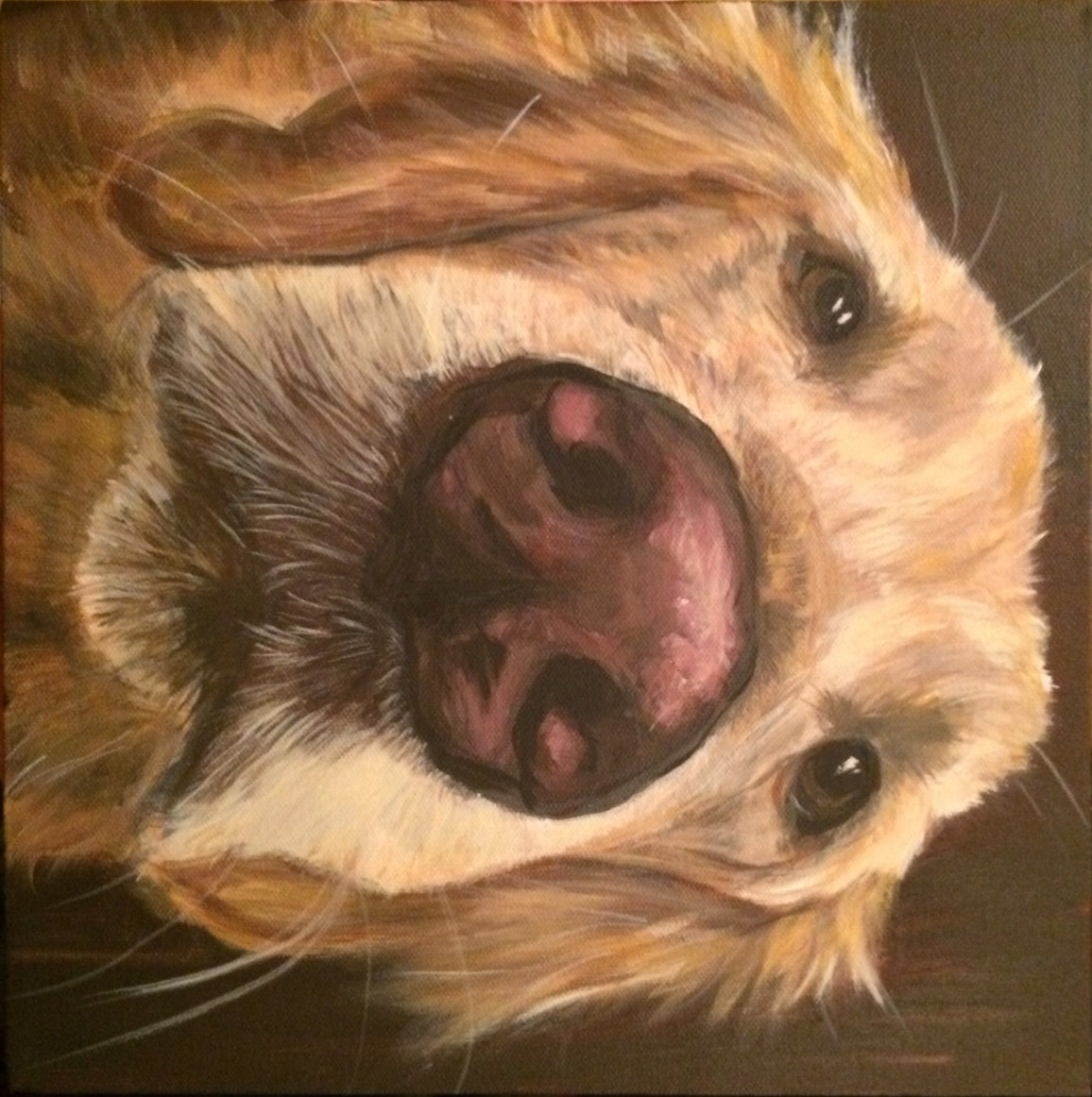 Custom HandPainted Pet Portrait from photo by HonorDog on Etsy