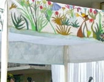 Chuppah – Large Size, Hand-painted White Silk Wedding Canopy