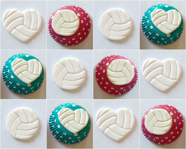 Volleyball Cupcake Topper by MissSweetSends on Etsy