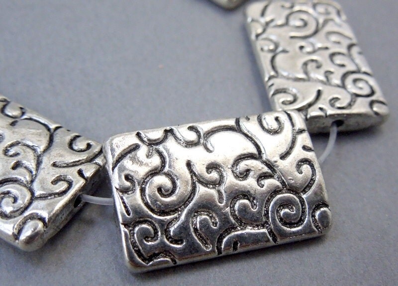 Bali Beads Bali Style Silver Plated Copper 23mm x 15mm