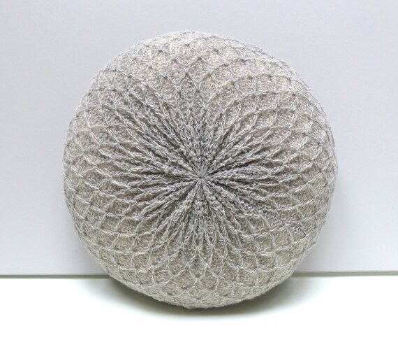 SALE Grey Knitted Round Waffle Cushion Light by ArticleApparel