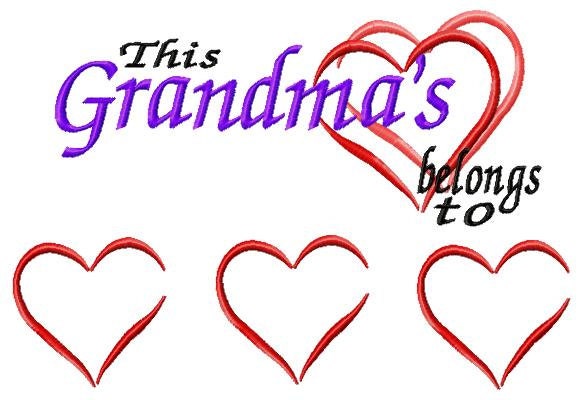 Download Grandma's Heart Belongs To Embroidery Design Instant