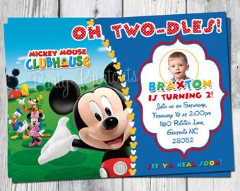 Mickey Mouse Invitation Printable, Mickey Mouse Invitation Digital, Mickey Invitation, Mickey Mouse Invites, Oh Twodles Invitation