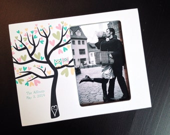 Personalized Family Tree Frame Custom Colours Wedding Gift Anniversary Gift Personalized Adoption Keepsake New Family Wood 4x6 Photo Frame