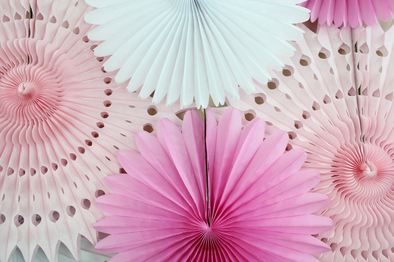 Baby Shower Decorations 6 Tissue Paper Fans Decor Kit baby