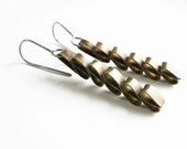dangle earrings, statement  earrings, 3D jewelry, contemporary jewelry, folding earrings, brass earrings, Street style,