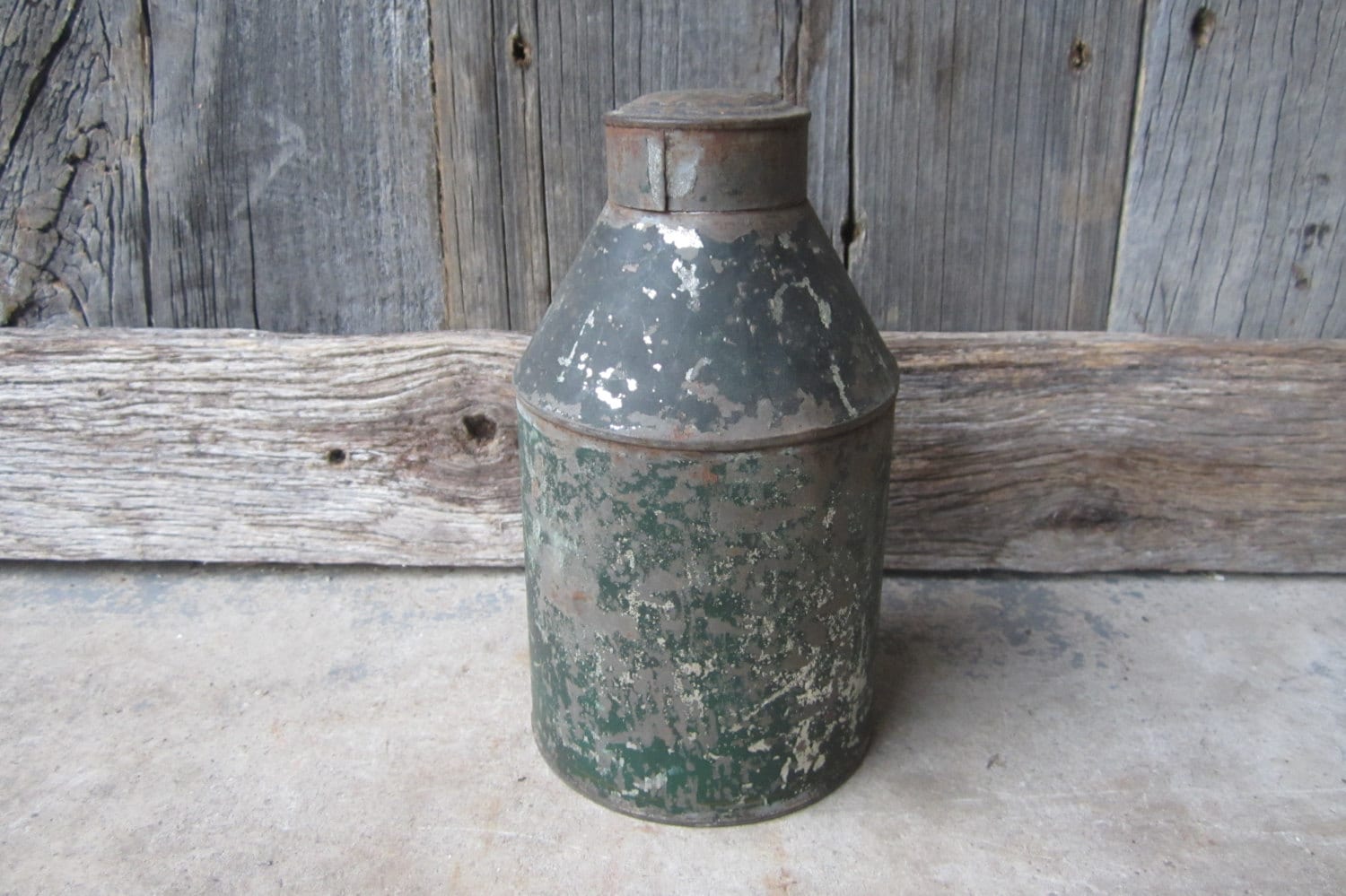 Antique Mining Metal Container Carbide Tin Can Rustic