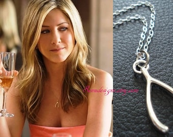 Silver Wishbone Necklace-Celebrity Inspired - bridesmaid gift - gift for her