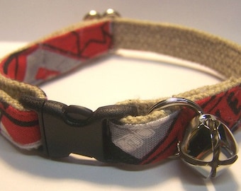 Handmade Hemp Cat Collar - Ohio State University- Emblems