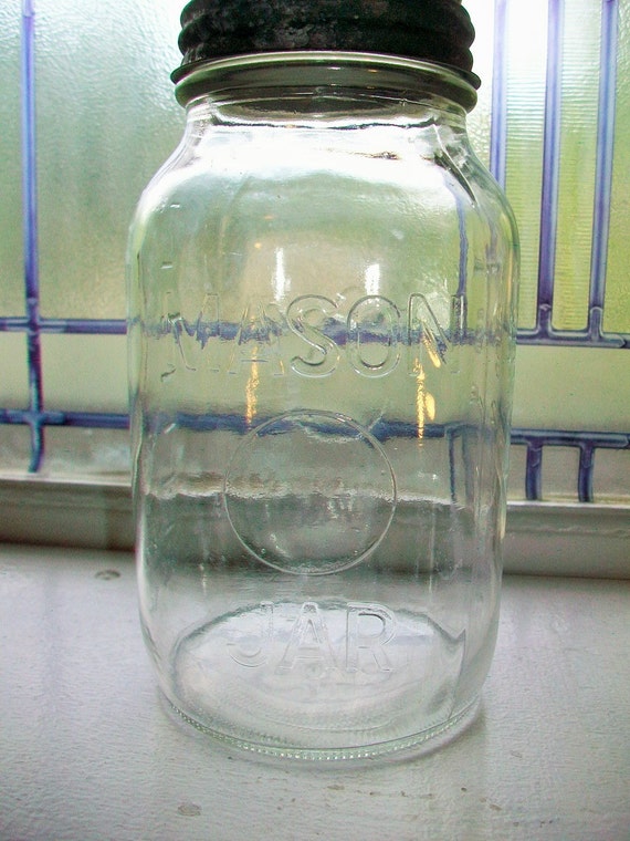 Magic Mason Jar Canning Jar Quart with Zinc Lid Vintage 1950s