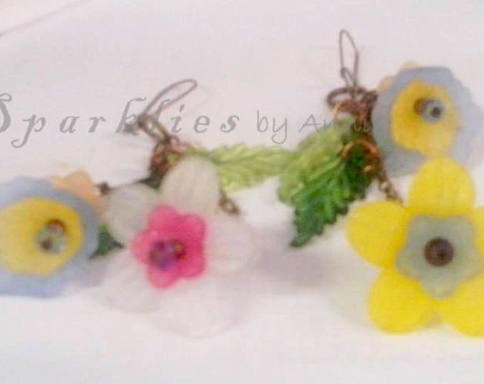 Spring Floral Dangle Earrings