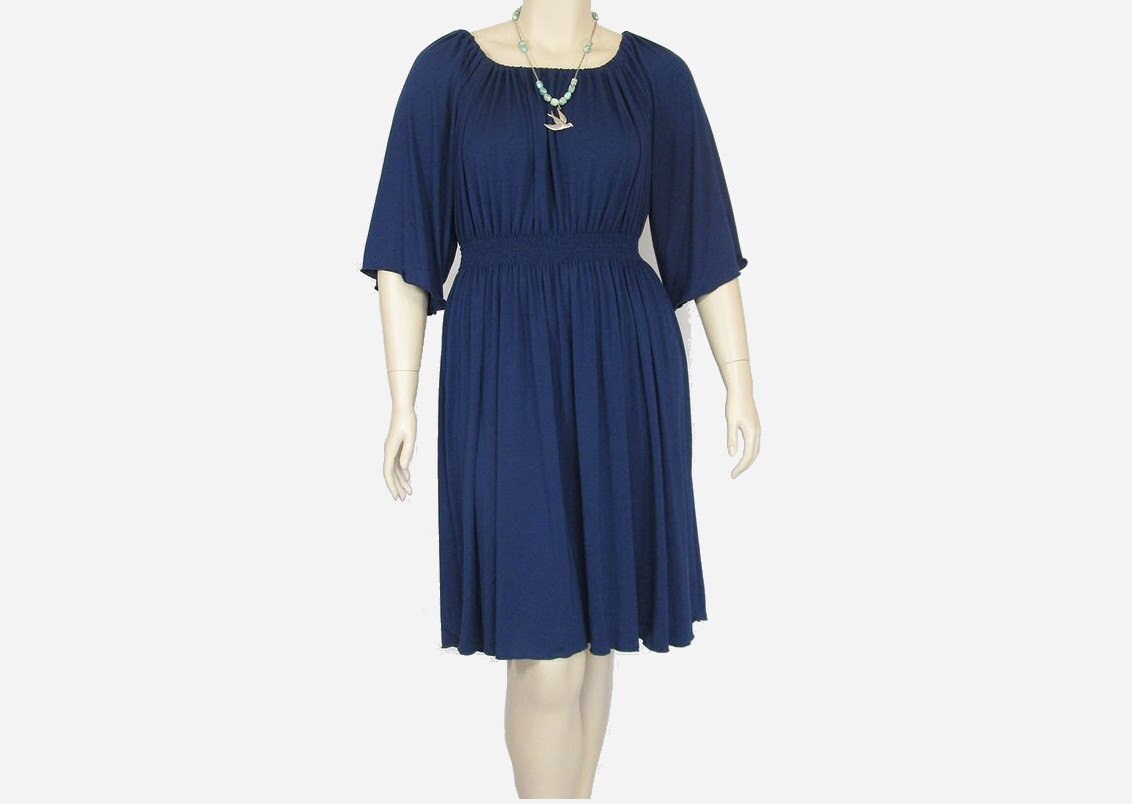 Shirred Bodice Peasant Dress