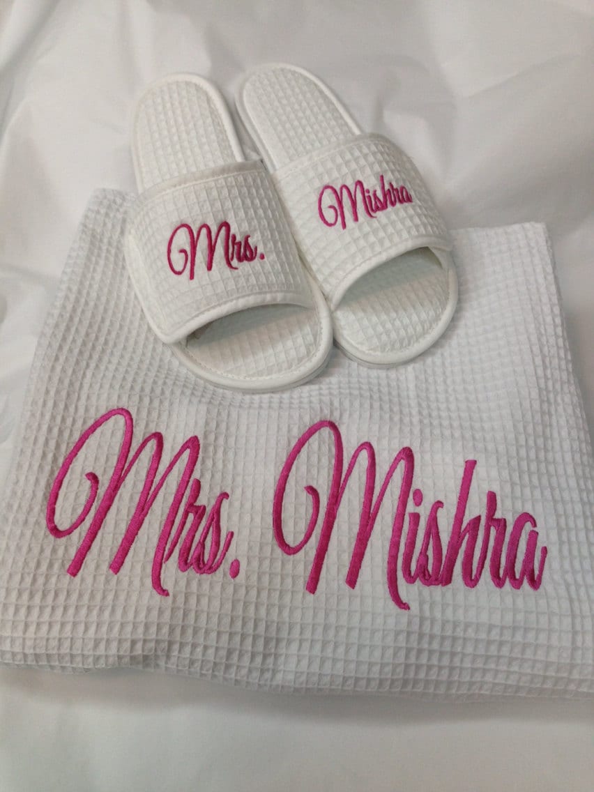 Personalized Robe and Slippers Set Personalized Spa