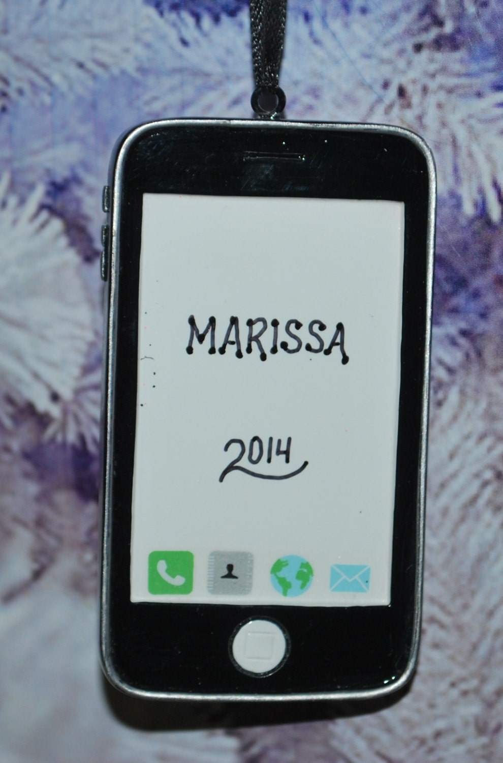 Personalized iPhone Cell Phone Christmas Ornament
