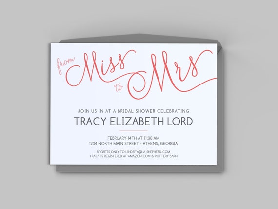 Miss To Mrs Bridal Shower Invitations 10