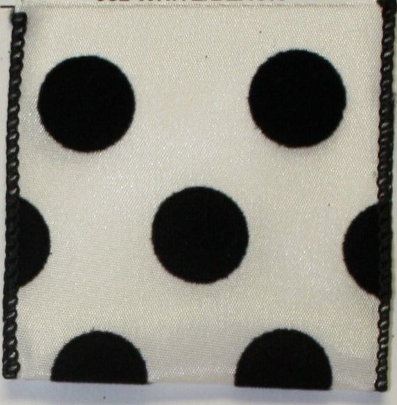 Black and White Polka Dots Wired Ribbon by CreationsbySaraJane