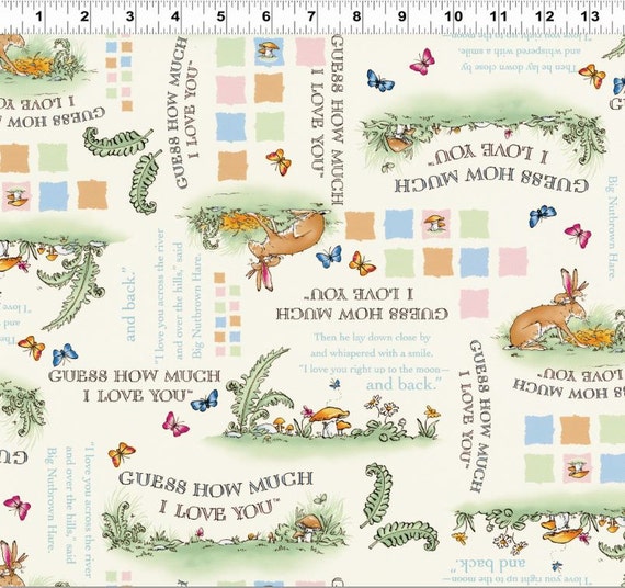 Items similar to Guess How Much I Love You Premium Cotton Fabric, 1/2