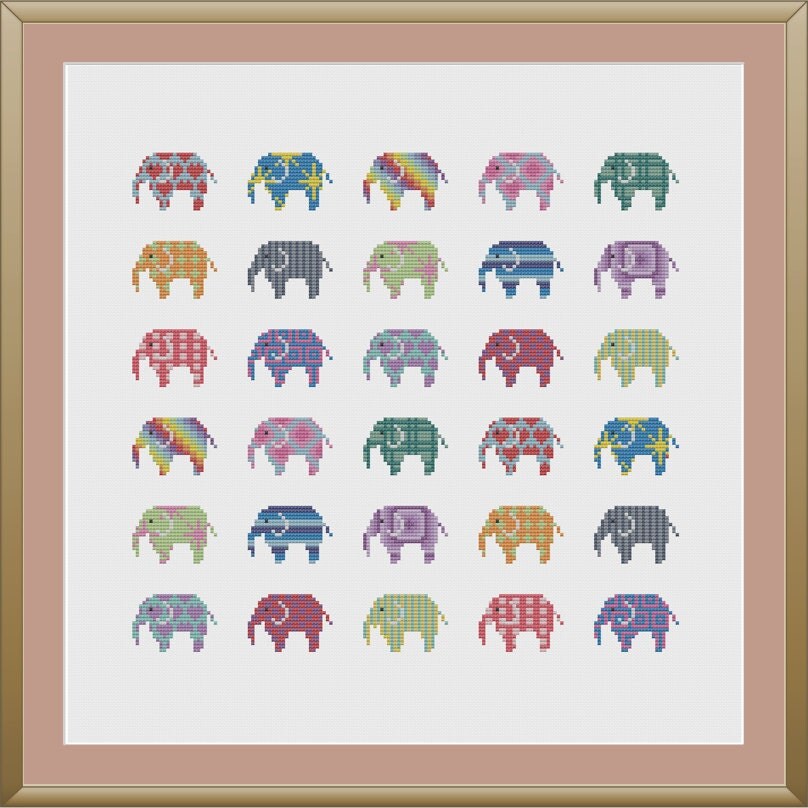 Elephant cross stitch pattern PDF Instant Download by KnitSewMake