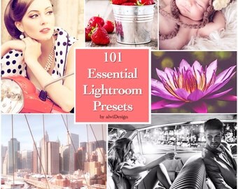101 Essential Lightroom Presets INSTANT DOWNLOAD for Wedding, Portrait, Nature, Fashion, Art, Holiday, Baby or Product Photographs