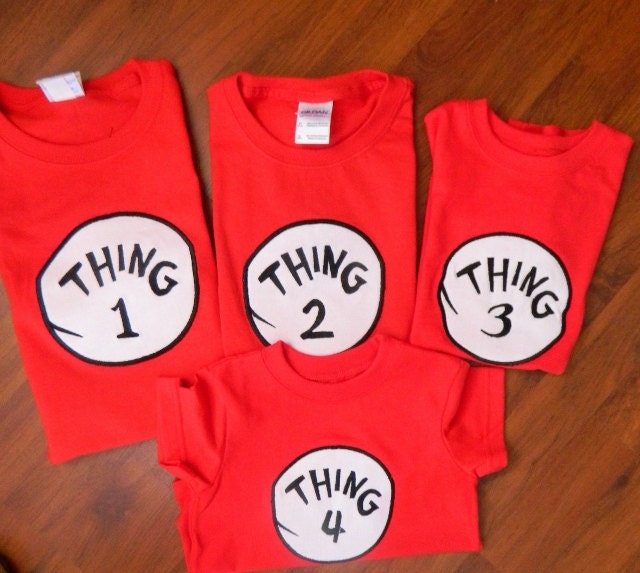 Thing 1 Thing 2 Thing 3 and Thing 4 Shirts or Onesies