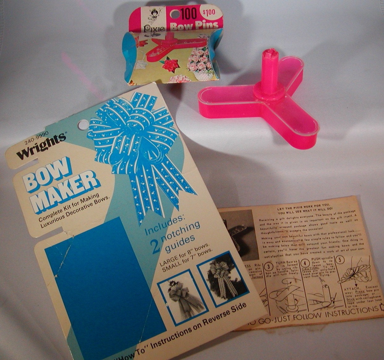 Vintage Bow Makers Pixie Bow Maker With Pins And Instructions 6238