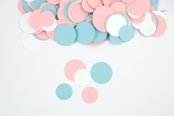 Baby Shower Decoration - Circle Confetti - Gender Reveal Baby Shower Il_570xn