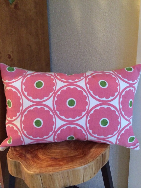 Floral Kidney Throw Pillow by WithAVintageButton on Etsy