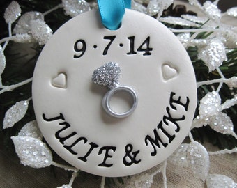 Personalized engagement ring ornament