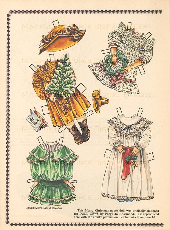Vintage Victorian Christmas Paper Doll Printable Victorian