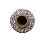 15 Yards of Aqua and Red Bakers Twine - DIY, Bakers Twine, Aqua and Red Twine, weddings, wedding tags, baby showers, bridal showers Il_170x135