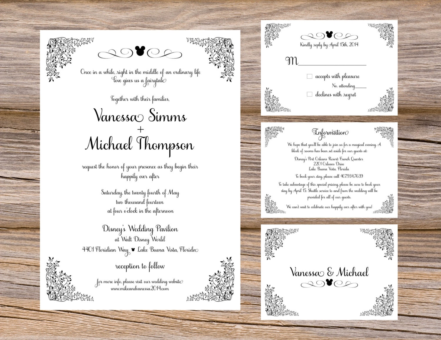 Invitations Inserts Examples 6