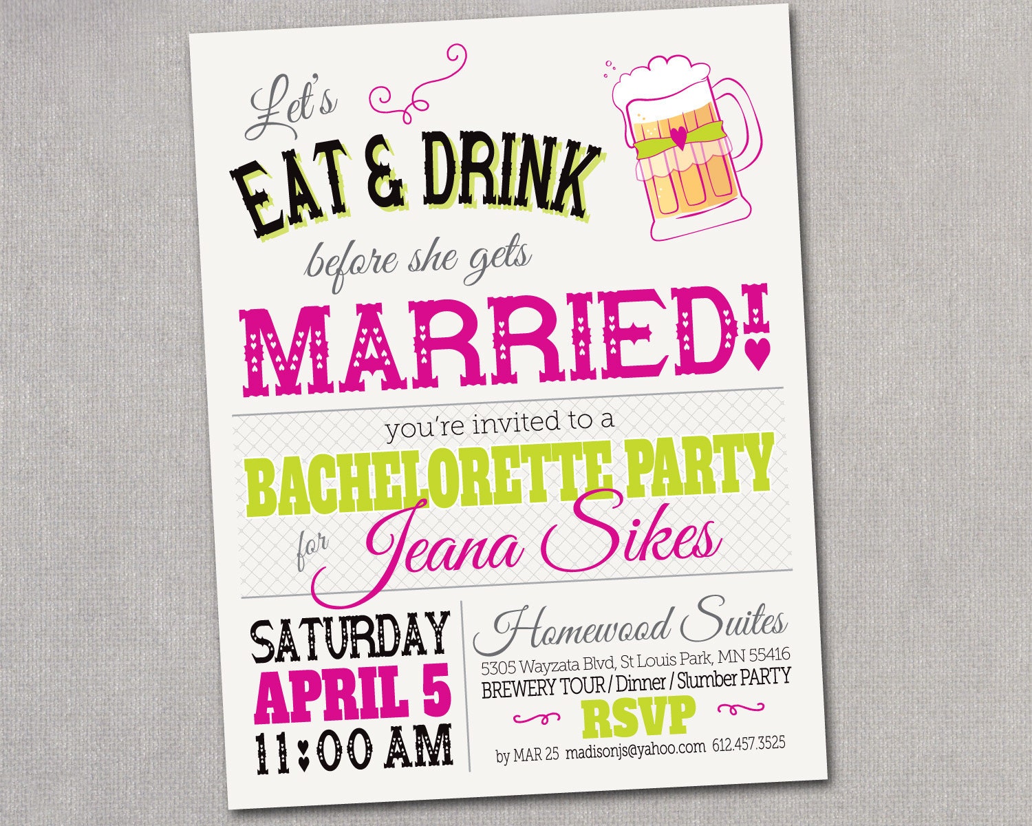 Bridal Shower And Bachelorette Party Invitations 1