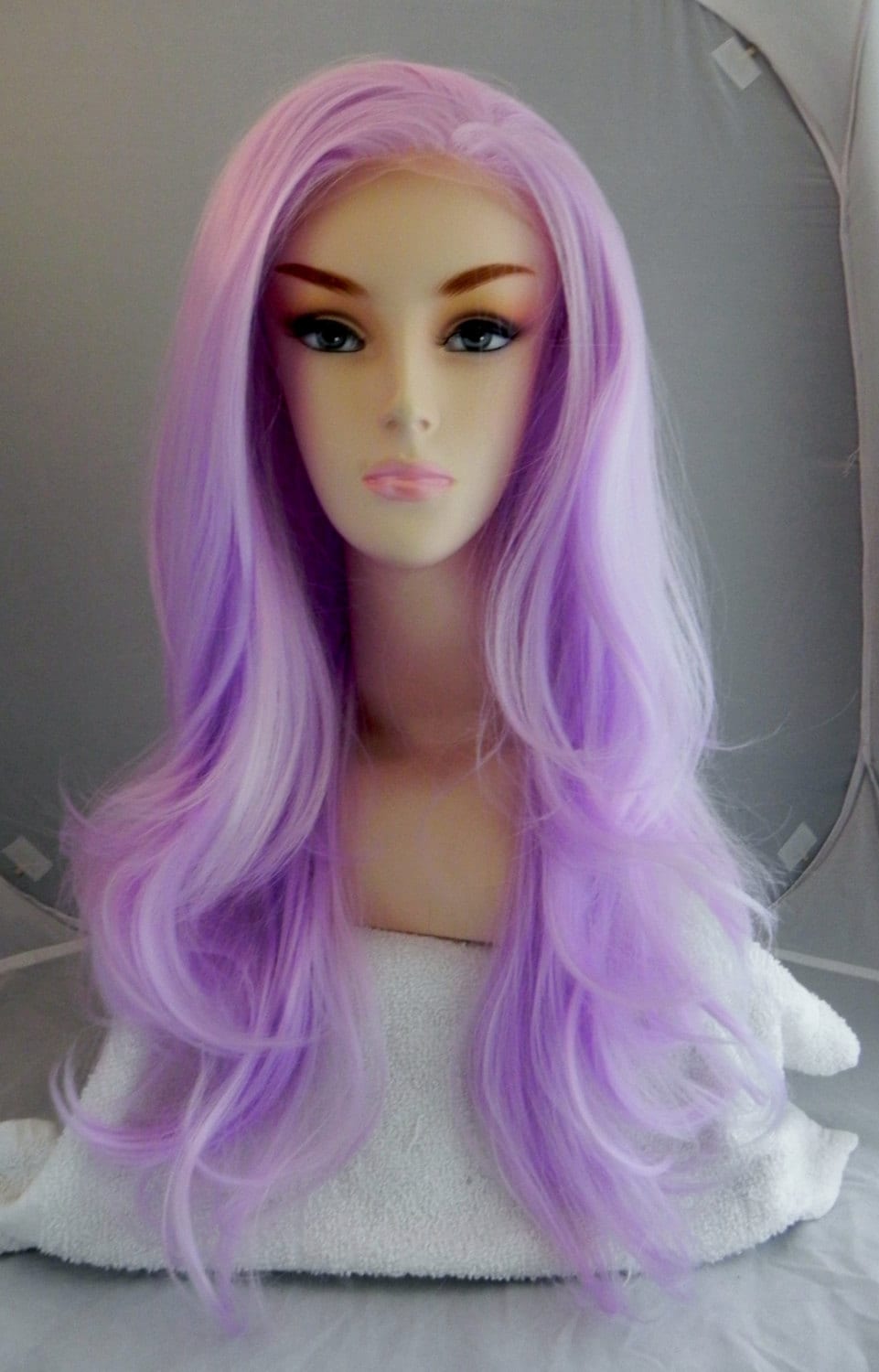 ON SALE Lavender Light  Purple  Long Wavy Lace Front by 