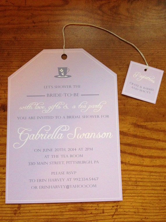 Tea Bag tea party invitation