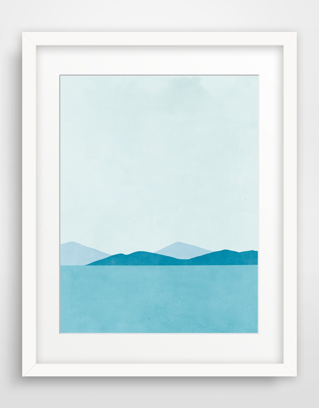 Teal Beach Coastal Decor Seascape Art Print Large Wall Art