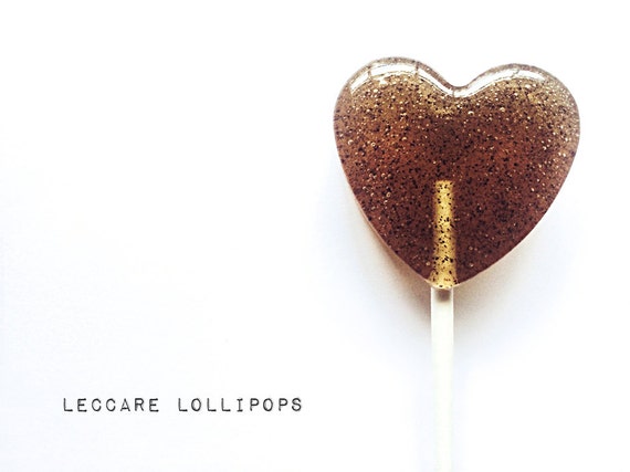 6 Coffee Infused Heart  Lollipops // Cinnamon Latte // Micro Ground Coffee // Sweet Morning Treat // Coffee Lover // Fall Wedding Favors