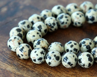 Dalmatian Jasper Beads, 10mm Round - 15.5 inch Strand - eGR-JA002-10