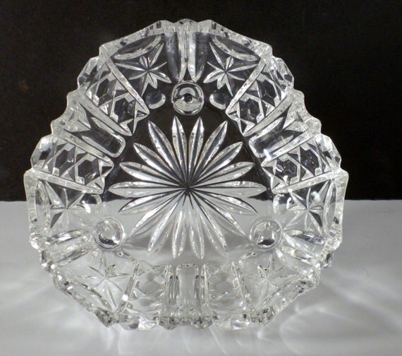 Vintage Cut Crystal Candy Dish Three Legged Dish By Oldandnew8