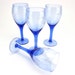Vintage Blue Glass Goblets, Blue Wine Glasses, Delicate Etched Glass Goblets, Blue Glass, Epsteam