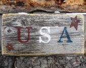 USA Sign Rusty Star Sign Patriotic Sign Made In Montana Weathered Distressed Sign Reclaimed Wood Sign Rustic Country Wall Decor OFG Team