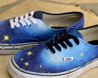 Custom Painted Galaxy Shoes Blue Green