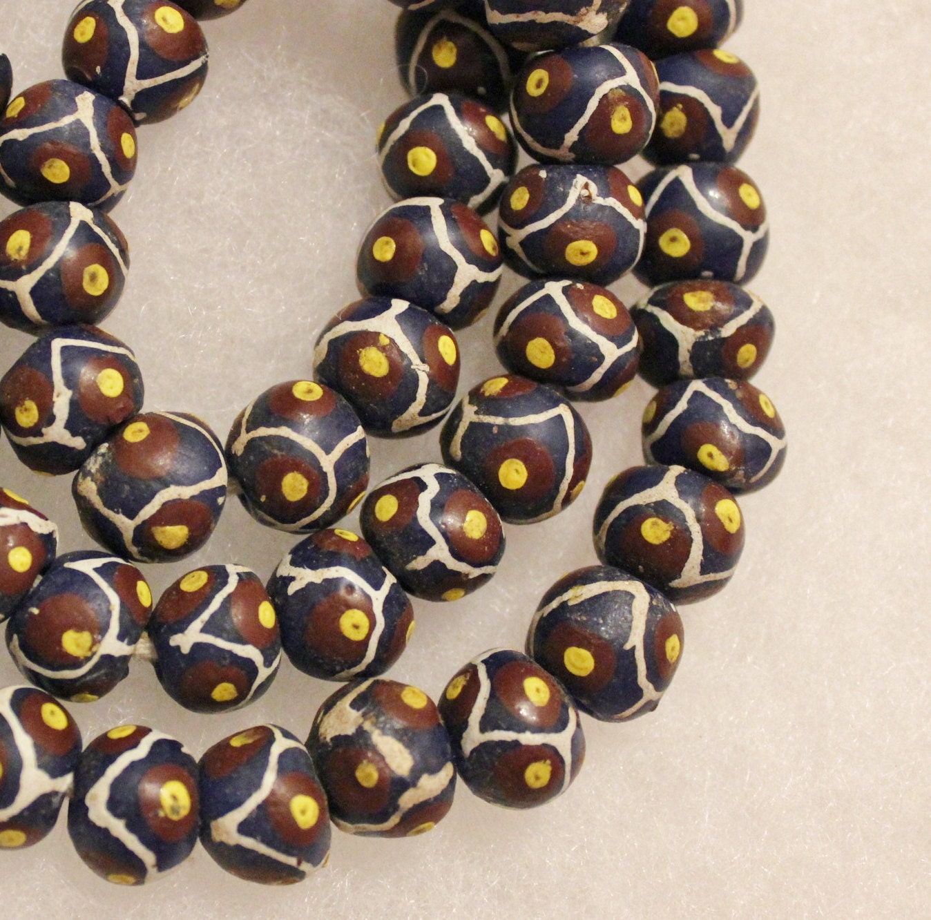 African Powder Glass Beads Made in Ghana 12 Krobo Beads B14