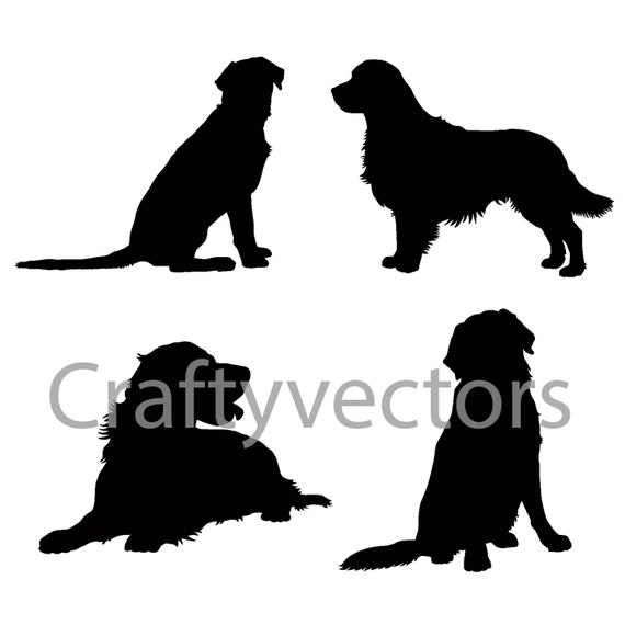 Download Golden Retriever Silhouettes Vector file by CraftyVectors on Etsy