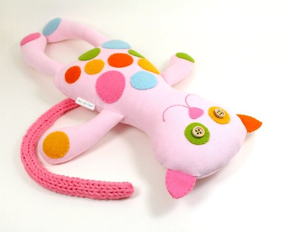 Plush Toy Cat Poppy the Cat with elt Dots by CleoAndPoppy