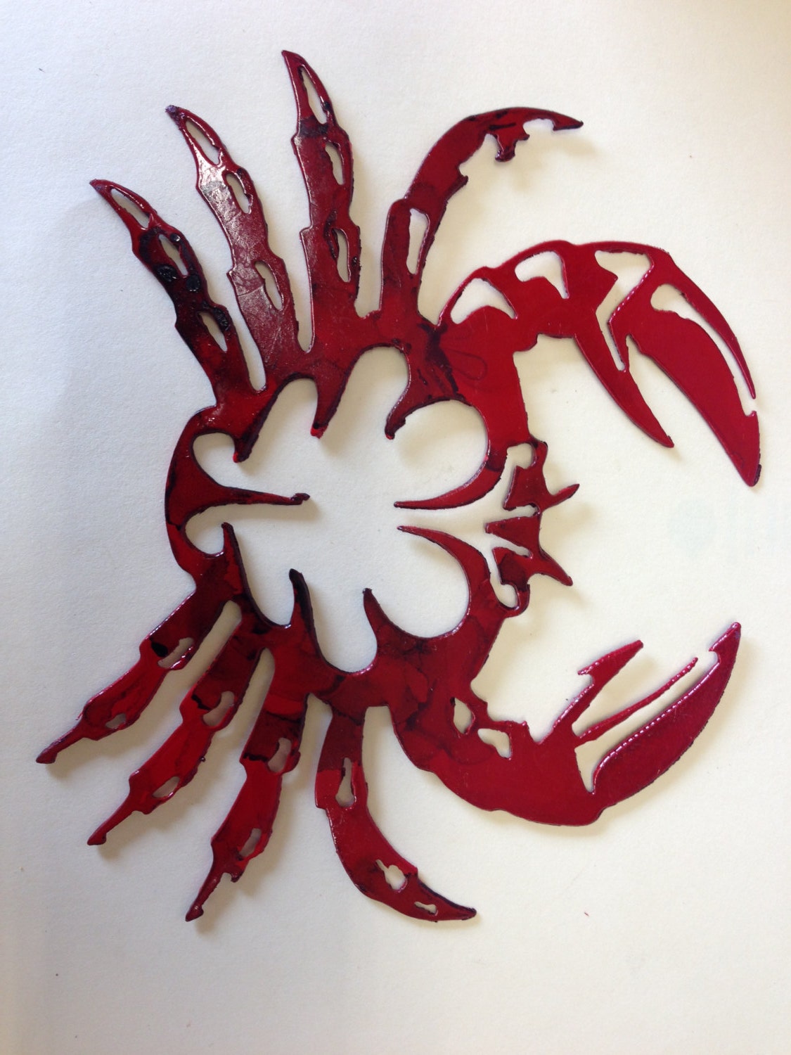 Custom Metal crab Wall Art red