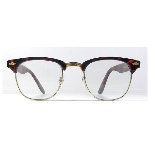 Tortoise Shell Clubmaster Eyeglasses, Vintage Sunglasses, Deadstock ...