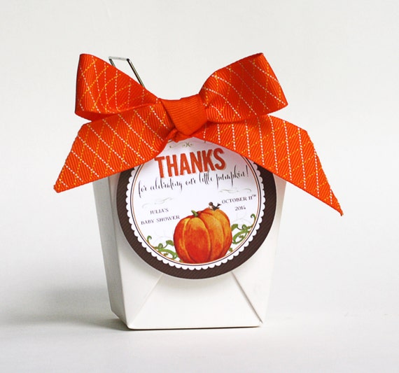LITTLE PUMPKIN Baby Shower Favor Label / Tag Printable Il_570xn