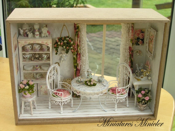 Dollhouse Miniature RoomBox Sitting Nook By The 'French