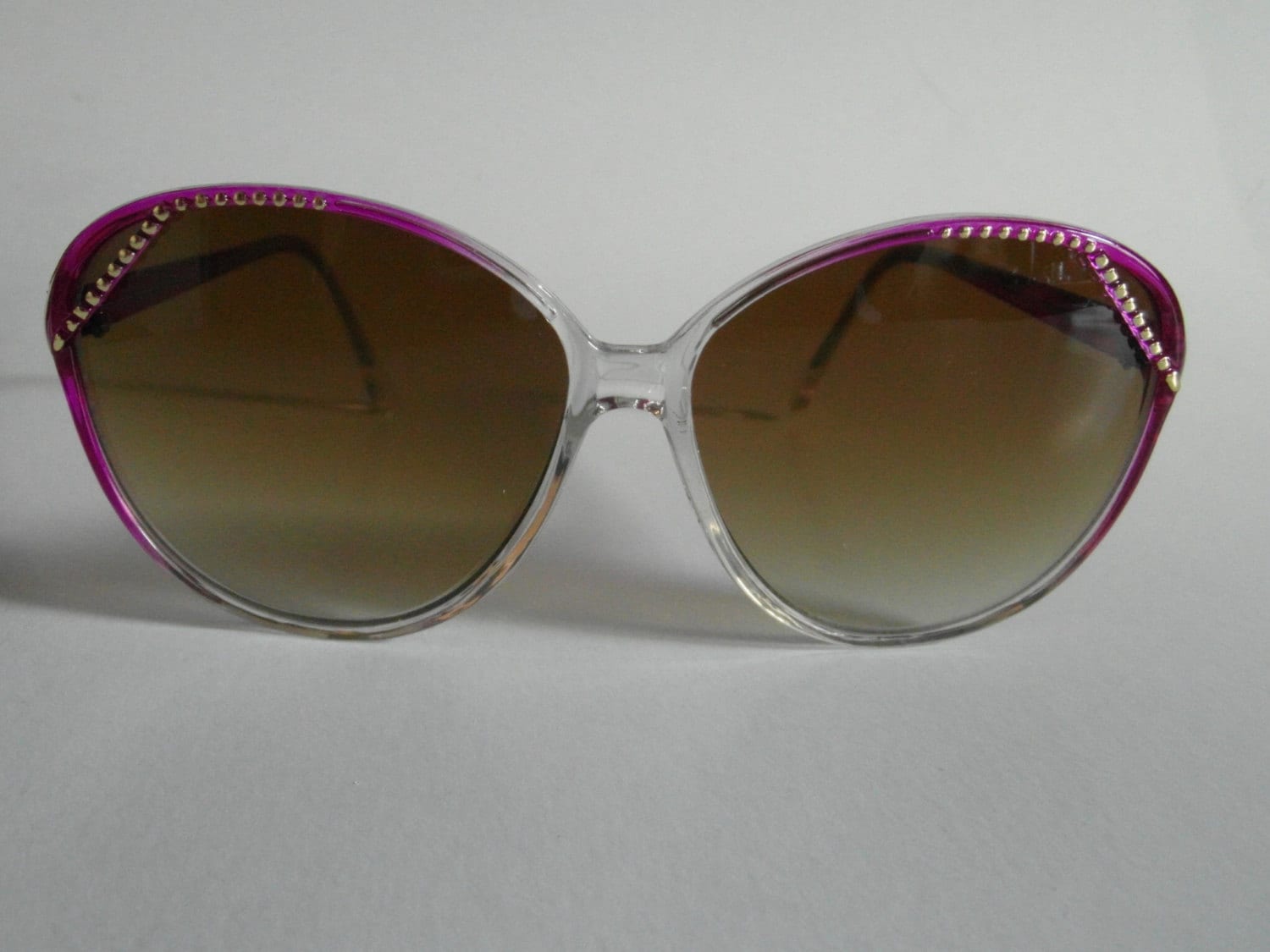 Vintage Valerie Purple to Clear Jackie-O Sunglasses – Haute Juice